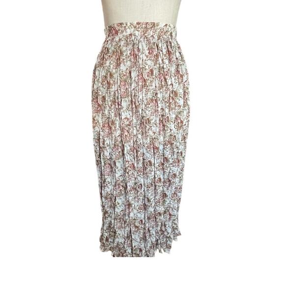 Vintage y2k Crinkled Rose Garden Print Midi Shirt from CLIO Size Medium - Picture 1 of 4